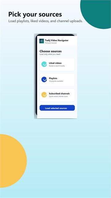 Todij Video Navigator source selection screenshot mockup